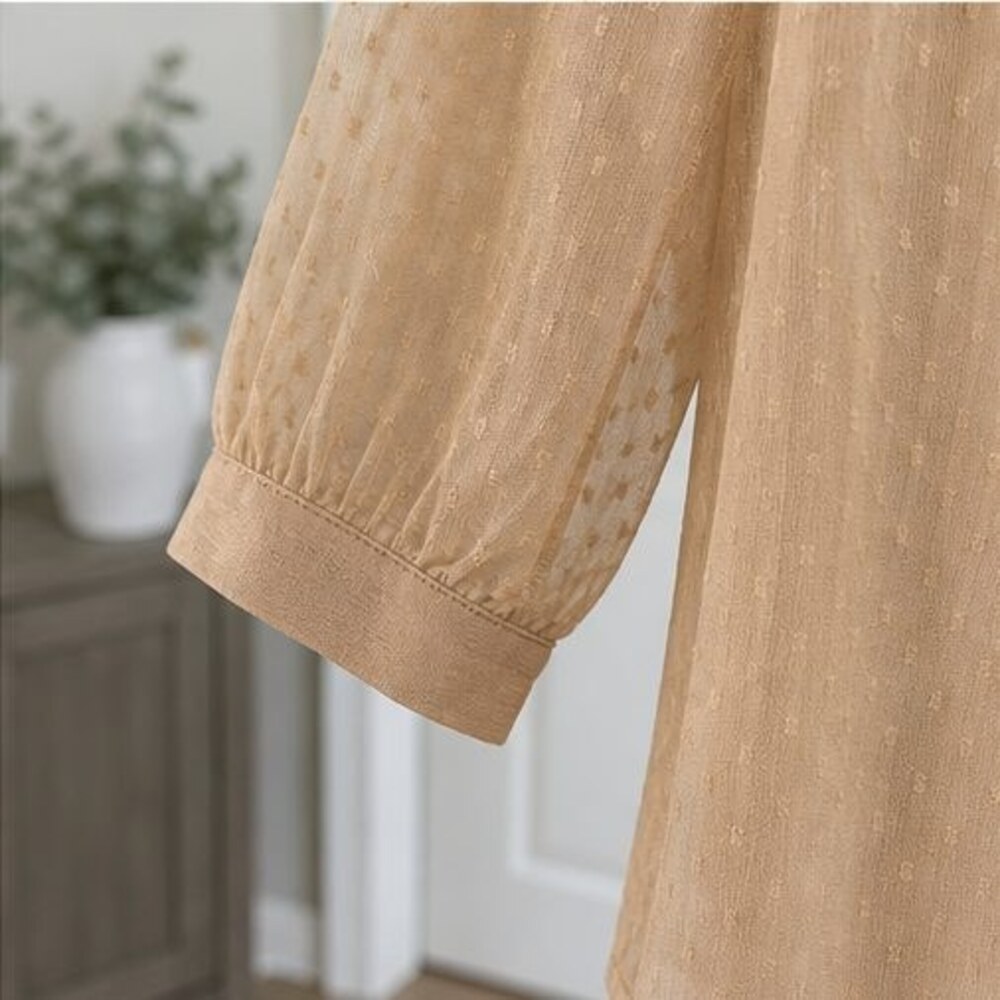 Camel Ruffle Blouse - Picture 5 of 6